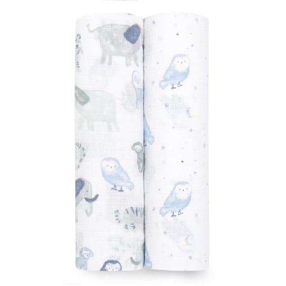 Aden + Anais™ Essentials 2-Pack Swaddles - Cotton Muslin - Time to Dream