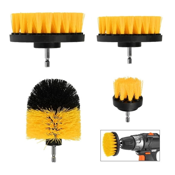4pcs Nylon Drill Brush Kit Tub Cleaner Scrubber Cleaning Brushes Set