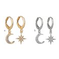 thumbnail image 4 of pitrice 1 Pair Moon Star Earrings Ears Pendant Exquisite Irregular Woman Jewelry Ear Dangle Fashion Accessory for Decor Gifting Using Golden 1Set, 4 of 6