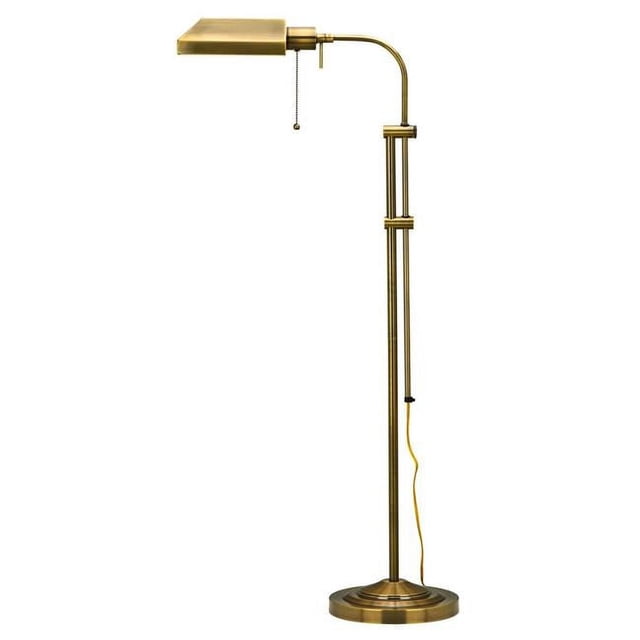 Benjara BM225079 Lampe sur Pied Rectangulaire en Métal avec Tige Réglable, Or