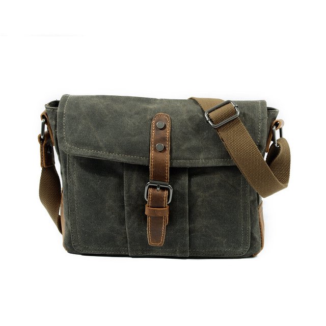 LNGOOR Sac Bandoulière Rétro Décontracté en Toile Sac d'Épaule Simple Sacoche pour Homme Imperméable Sac pour Homme