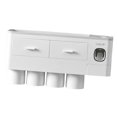 thumbnail image 4 of GUOOL Multifunctional Wall-Mounted Toothbrush Holder, Automatic Toothpaste Dispenser 4 cup gray, 4 of 9