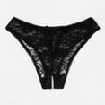 thumbnail image 3 of 1 Pce Culotte Aguichant en Dentelle Florale pour Femmes, String Sans Entrejambe, 3 of 9