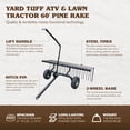 thumbnail image 3 of Yard Tuff 60" ATV Tow Behind Steel Lawn Landscape Rake w/ Wheels & Handle, 3 of 7