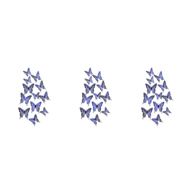 relayinert Decorative Butterflies Wall Stickers - Beautiful Addition To Home Multiple LK12 blue 3Set