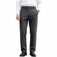 thumbnail image 2 of Ceisia Men's Solid Color Slim Straight Leg Wool-Like Dress Pants for Business Commute Dark Gray XXXL Gifts, 2 of 9