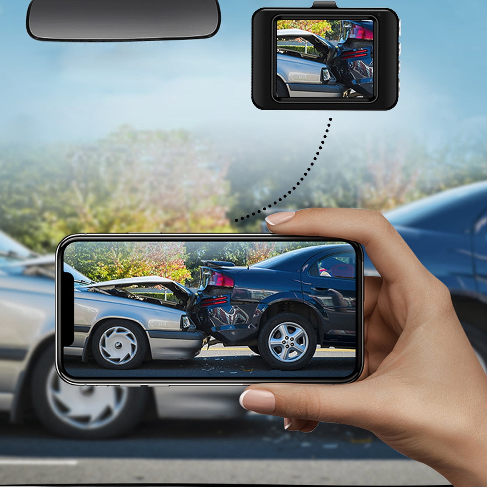 RXIRUCGD Dash Cam FHD 1080P Car Camera,2.0 Inch Screen Car Dash Camera, Dashboard Camera,Night Vision,Max Support 32GB Card