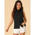 thumbnail image 4 of INSPIRE CHIC Chemise Sans Manches à Col Pointu à Simple Boutonnage pour Femme, 4 of 6
