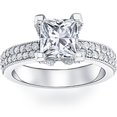 thumbnail image 1 of 2 7/8ct Princess Cut Pave Diamond Engagement Ring 14K White Gold, 1 of 3