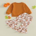 thumbnail image 4 of Ensemble d'Halloween à la Mode pour Filles, Chandail à Imprimé Citrouille et Pantalon Évasé, 4 of 8