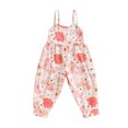 thumbnail image 1 of Gupgi Kid Girls Christmas Jumpsuits Candy Flower Print Sleeveless Strap Romper Pants, 1 of 9
