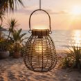 thumbnail image 1 of Solar Powered Outdoor Hanging Rattan Style Lamp for Garden Patio Villa Lighting, 1 of 7