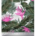thumbnail image 1 of Soimoi Modal Satin Fabric Floral & Leaves Tropical Print Sewing Fabric Yard 42 Inch Wide, 1 of 3