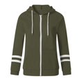 thumbnail image 4 of Women‘s Casual  Printing Hooded Splicing  Draped With Pockets Jacket Coat, 4 of 5