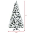 thumbnail image 2 of Gymax 7 FT Artificial Snow Flocked Christmas Tree Hinged Xmas Tree w/ Metal Stand, 2 of 10