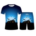 thumbnail image 3 of toraway Autumn Men's Short Sets Men's Set Fun Printed Short Sleeve with Shorts Pocket Casual Sports Set L, 3 of 4