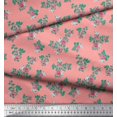 thumbnail image 2 of Soimoi Poly Georgette Fabric Leaves & Rose Floral Print Sewing Fabric Yard 52 Inch Wide, 2 of 3