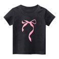 thumbnail image 1 of T-Shirt Confortable à Manches Courtes Décontracté pour Fille HVOBBTY, Haut à Manches Courtes à Col Rond Imprimé de Lettres Décontracté pour Filles Noir, 13 Ans, 1 of 3
