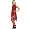 thumbnail image 2 of Bimba Tunique Sans Manches à Imprimé Floral Bordeaux pour Femme, Kurta Kurti de Designer-14, 2 of 6