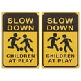 thumbnail image 1 of Slow Down Sign 2pcs Children At Play Sign Kids At Play Yard Sign Child Safety Caution Signs Warning Sign For Street Lawn Neighborhoods, 1 of 8