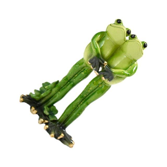 VONKY Home Decor Accent Handmade Frog Figurine Green Unique Style Home Decoration Couple Frog A 1Set