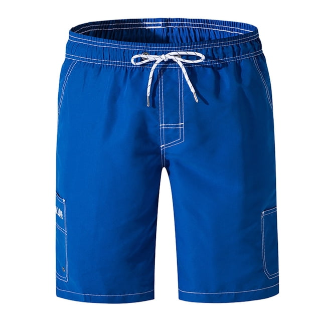 TIWEKE Men's Swimsuit Board Shorts Swim Trunks Mesh Liner Blue,L