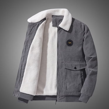 EGNMCR Vestes pour Hommes Mode Homme Décontractée Veste en Coton Velours Côtelé Velours Épaissi Manches Longues Revers Manteau Surdimensionné