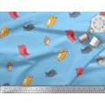 thumbnail image 2 of Soimoi Poly Georgette Fabric Bird Clip Art Printed Fabric 1 Yard 42 Inch Wide, 2 of 3
