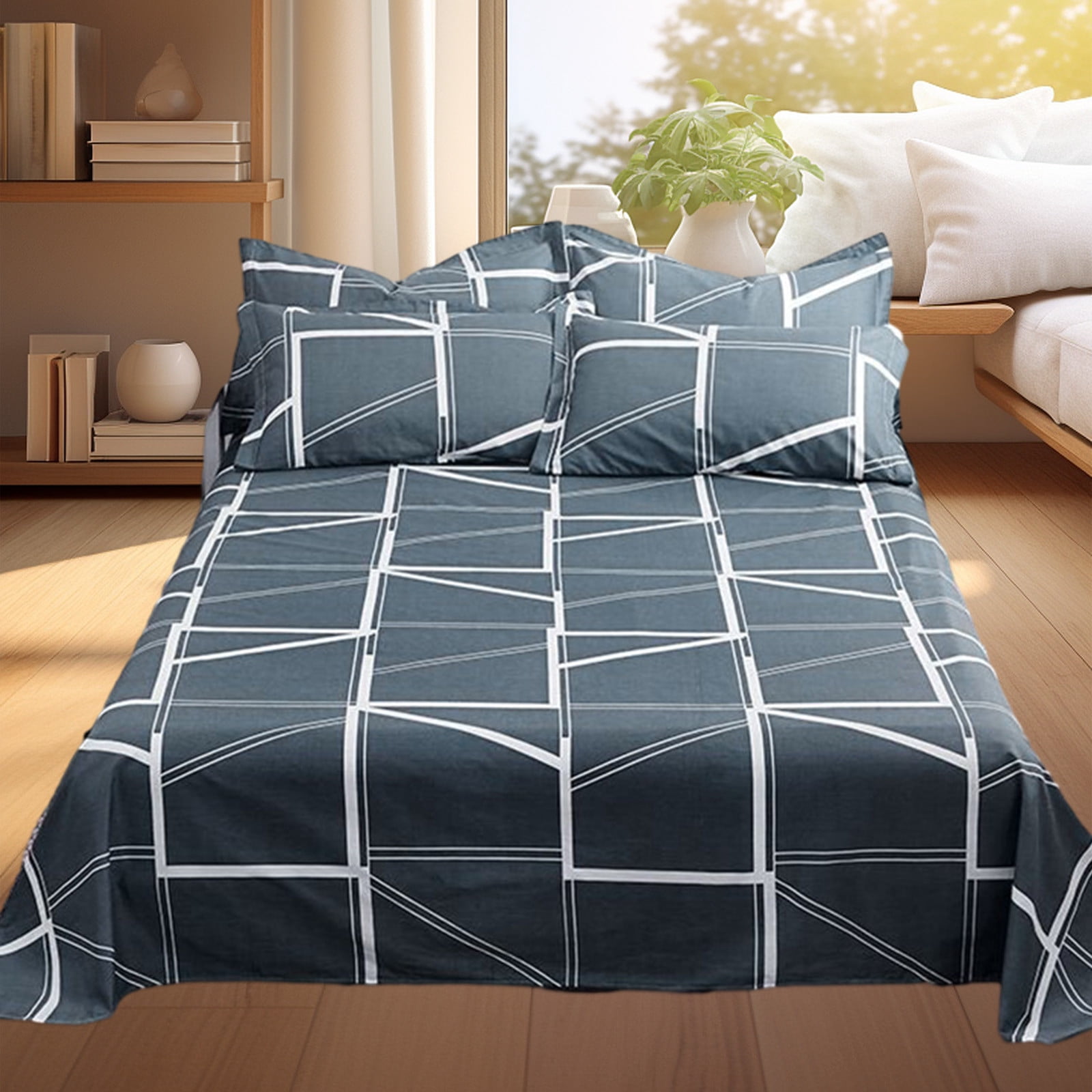 Polyester Carpet Danhjin Bedding Sets -All Season Bedding Sheet Comforters Sets With Pillow Cases 3 Pcs Bed Set Down Sheet Set Shrinkage and Fade Resistants Easy Home Decor