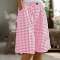 thumbnail image 1 of LVHAOGJOB Womens Plus Size Shorts Linen with Pockets Solid Color Summer Elastic Waist Shorts Pants for Ladies Loose, 1 of 9