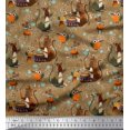 thumbnail image 1 of Soimoi Cotton Voile Fabric Musical Instruments,Monkey & Rat Cartoon Print Fabric by The Yard 42 Inch Wide, 1 of 3