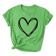 thumbnail image 2 of Styesk T-Shirts pour Femmes Confortables Doux Col Rond T-Shirts Chandail Mode Léger Manches Courtes T-shirt Saint-Valentin Graphique Décontracté Grande Taille Hauts Imprimé Cœur Hauts de Sortie, 2 of 3