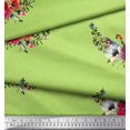 thumbnail image 3 of Soimoi Poly Georgette Fabric Leaves & Anemone Flower Print Fabric by Yard 42 Inch Wide, 3 of 3