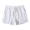 thumbnail image 4 of Men Solid Cotton Three-point Pants Sports Elastic Mid-waist Lace-up Shorts, 4 of 9