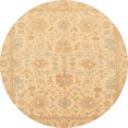 thumbnail image 1 of Ahgly Company Indoor Round Abstract Orange Oriental Area Rugs, 4' Round, 1 of 6