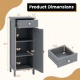 thumbnail image 3 of Costway Bathroom Floor Cabinet Storage Organizer Free-Standing w/ Drawer Grey, 3 of 10