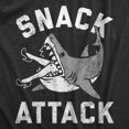 thumbnail image 2 of Mens Snack Attack T Shirt Funny Shark Bite Eating Snacking Joke Tee for Guys (Heather Black - SNACK) - M, 2 of 3