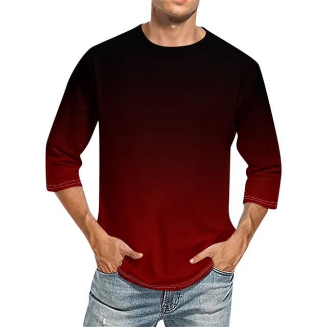 SDNall Shorts pour Hommes Hommes Imprimé Col Rond Décontracté Mode Manches Courtes Blouses Col Rond Chemises Chemises pour Hommes,T-Shirts à Manches Longues pour Hommes,Chemises à Manches Longues pour Hommes