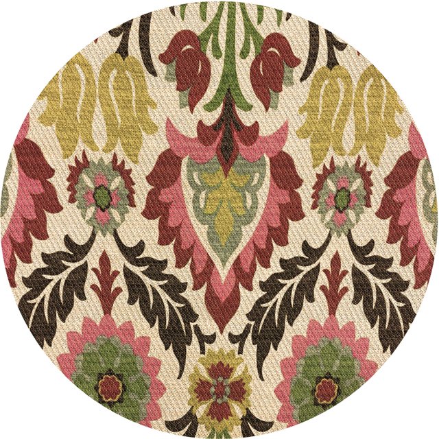 Ahgly Company Tapis d'Intérieur Ronds Transitionnels Jaunes Lavables à la Machine, 4 Pieds Rond