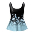 thumbnail image 5 of NIEWTR Womens Tankini Top Crew Neck Swimsuits Modest Tummy Control Bathing Suit Spaghetti Straps Swim Tank Top(Light Blue,M), 5 of 5