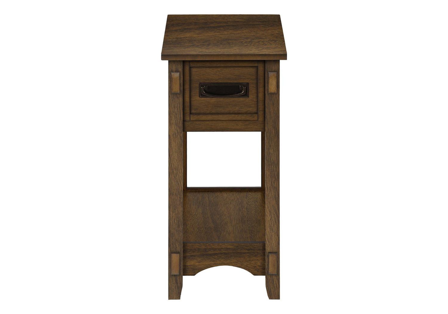 Monarch Specialties Table D'appoint, Bout, Table D'appoint, Table De Nuit, 2 Niveaux, Étroit, Tiroir De Rangement, Placage Brun, Transitionnel