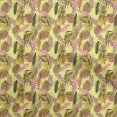 thumbnail image 1 of oneOone Cotton Silk Yellow Fabric Tropical Leaf Craft Projects Decor Fabric Printed By The Yard 42 Inch Wide, 1 of 5