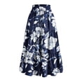 thumbnail image 1 of Bocqde Women's Boho Maxi Skirts Summer Fashion Casual Drawstring Elastic High Waist Long Skirt Solid Color Flowy A Line Ruffle Swing Skirt, 1 of 3