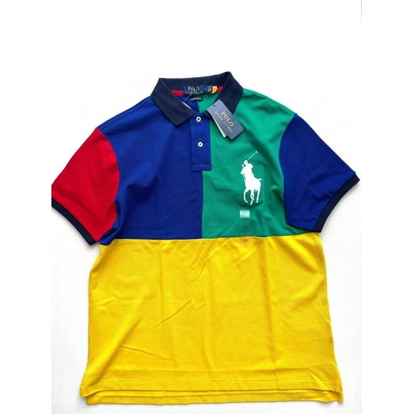 Polo Ralph Lauren Grand Poney Blanc Personnalisé Coupe Ajustée Haut Multicolore ( L )
