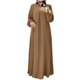 thumbnail image 1 of Gspmoly Robes d'Été pour Femmes, Mode Femme Uni Grande Taille Manches Longues Poches Robe Bandeau pour Dames Robe Longue Robes de Cocktail Liquidation, 1 of 5