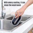 thumbnail image 3 of 2pcs Emery Sponge Kitchen Pot Brush with Handle, Rust Cleaning Tool Sink Pot Dish Scrubber Bathroom Decontamination Cleaning Brush, 3 of 5
