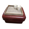 thumbnail image 3 of Rockin' Wood 24x24" Rustic Wood Square Ottoman Tray for Coffee Table Decor, 3 of 8