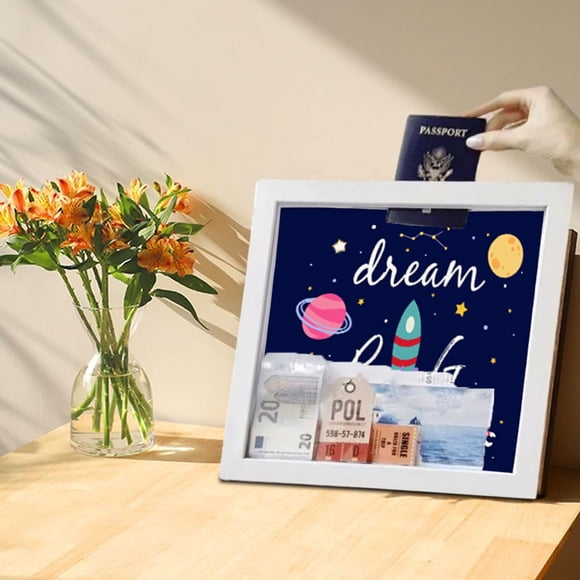 Transparent Coin Display Frame - Hollow Picture Frame for Money Storage and Commemorative Coin Collection, Travel Souvenir Shadow Box Gift