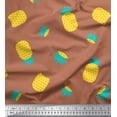 thumbnail image 1 of Soimoi Crepe Silk Fabric Pine Fruits Printed Fabric 1 Yard 42 Inch Wide, 1 of 3