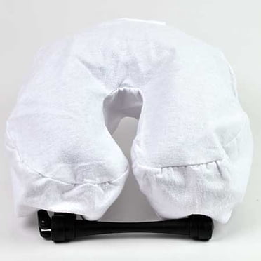 Housses d'Appui-tête de Table de Massage - Cousues en Drapé - Flanelle - Blanc (Lot de 12)